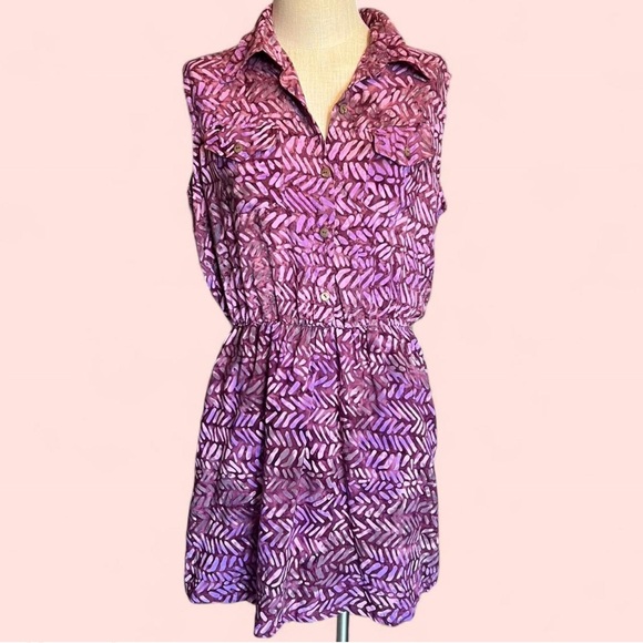 Hand Kreation Dresses & Skirts - 💜Batik Sleeveless Mini Dress in Purple by Hand Kreation